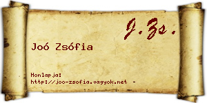 Joó Zsófia névjegykártya